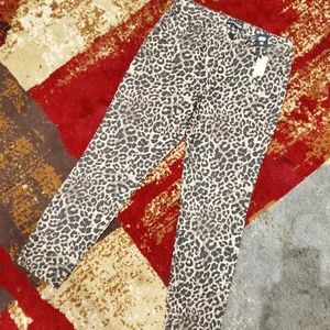 Express High Rise Leopard Print Ankle Legging Jeans
